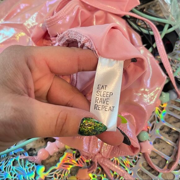 NWT xx Club Ex one night only shimmer beaded halter top Sz L - Picture 2 of 10